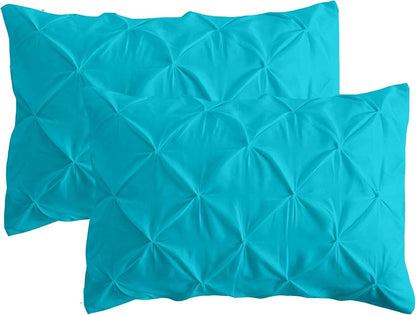 100% Cotton Pinch Pleat Pillowcase – Soft, Breathable, Elegant Decorative Pillow Cover for Bedroom