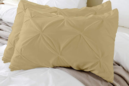 100% Cotton Pinch Pleat Pillowcase – Soft, Breathable, Elegant Decorative Pillow Cover for Bedroom