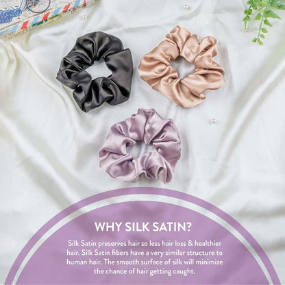 Silk Satin Scrunchies Ponytail Holders For Women/Girls Multicolor, Anti-Hair-Breakage, Hair Ties, Scrunchies Set for Girls, Women, Best gift for Sister, Friend, Mom.