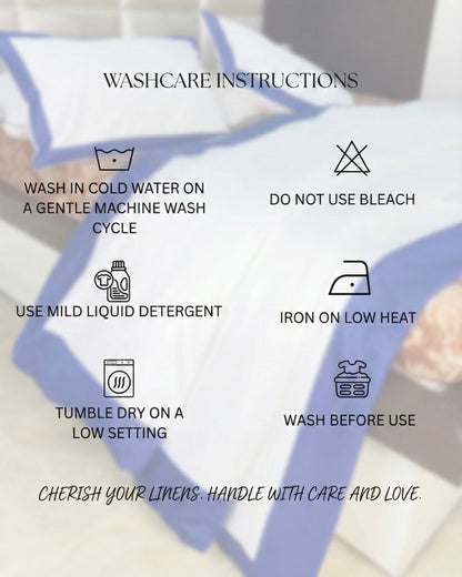 Signature Collection Luxury Border Duvet Cover Set – Hotel Style Premium 3 Piece Designer Bedding Set