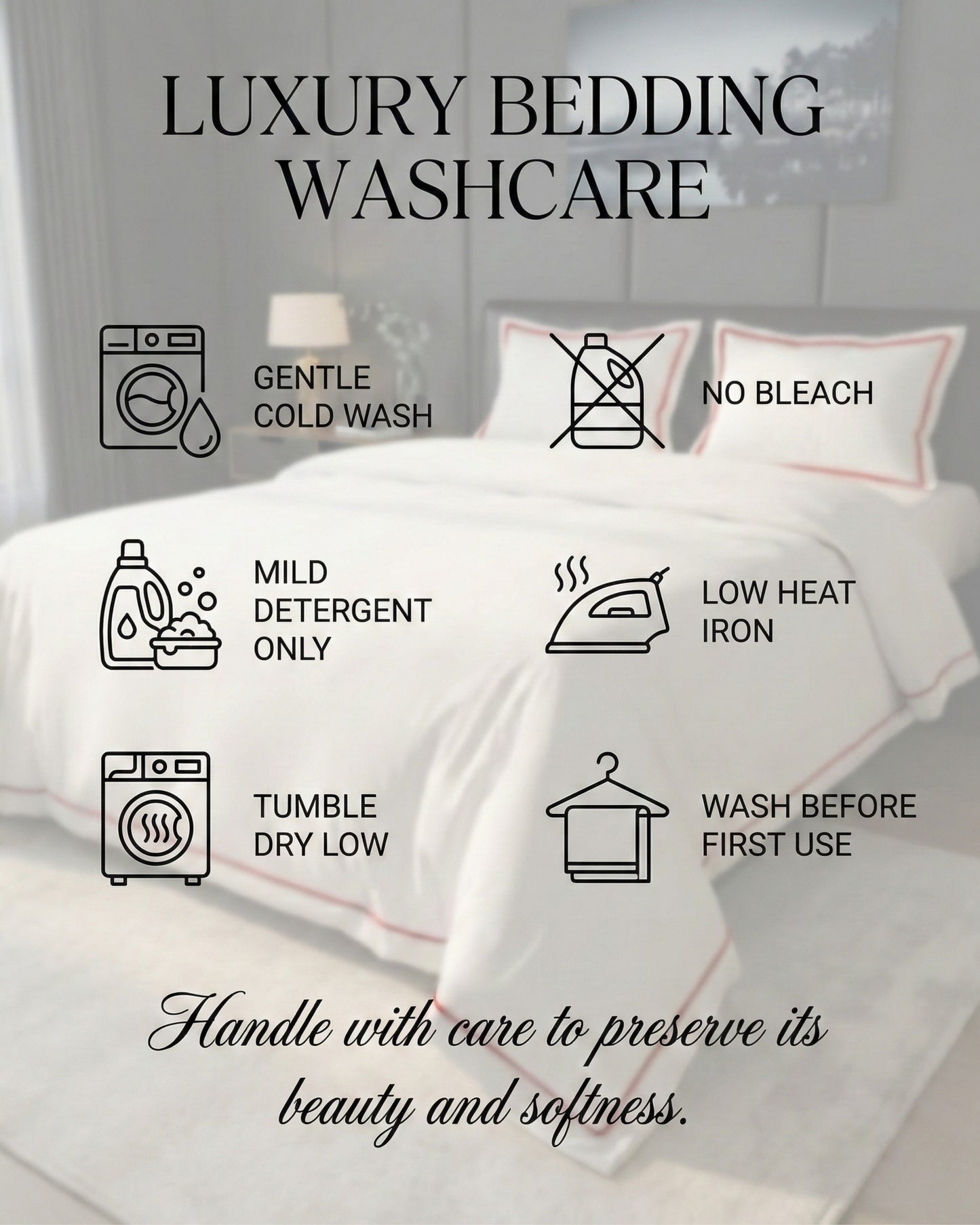 Signature Collection Integrated Edge Piping Duvet Cover Set – Luxury Hotel Style 3 Piece Designer Bedding Set