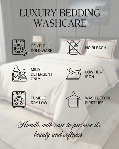 Signature Collection Integrated Edge Piping Duvet Cover Set – Luxury Hotel Style 3 Piece Designer Bedding Set