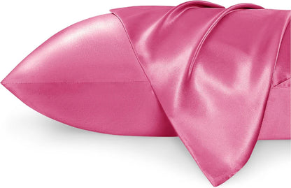 Luxury Silk Satin Pillowcase – Soft, Smooth, Cooling Pillow Cover for Hair and Skin Care.