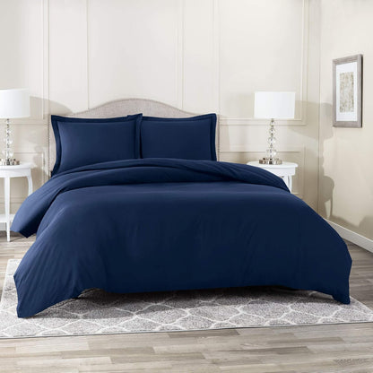 100% Cotton Duvet Cover Set – Soft & Breathable 3-Piece Bedding Set with Zipper Closure