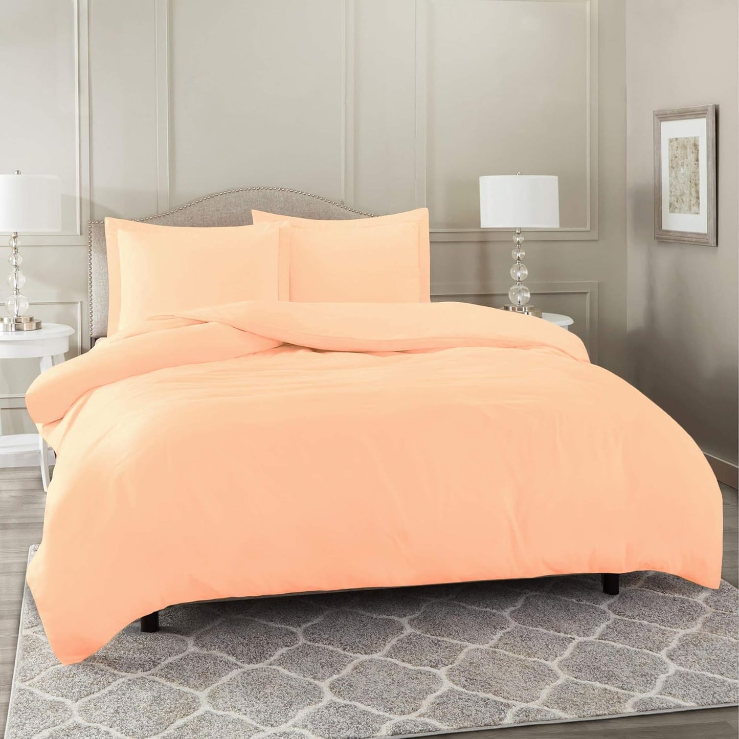 100% Cotton Duvet Cover Set – Soft & Breathable 3-Piece Bedding Set with Zipper Closure