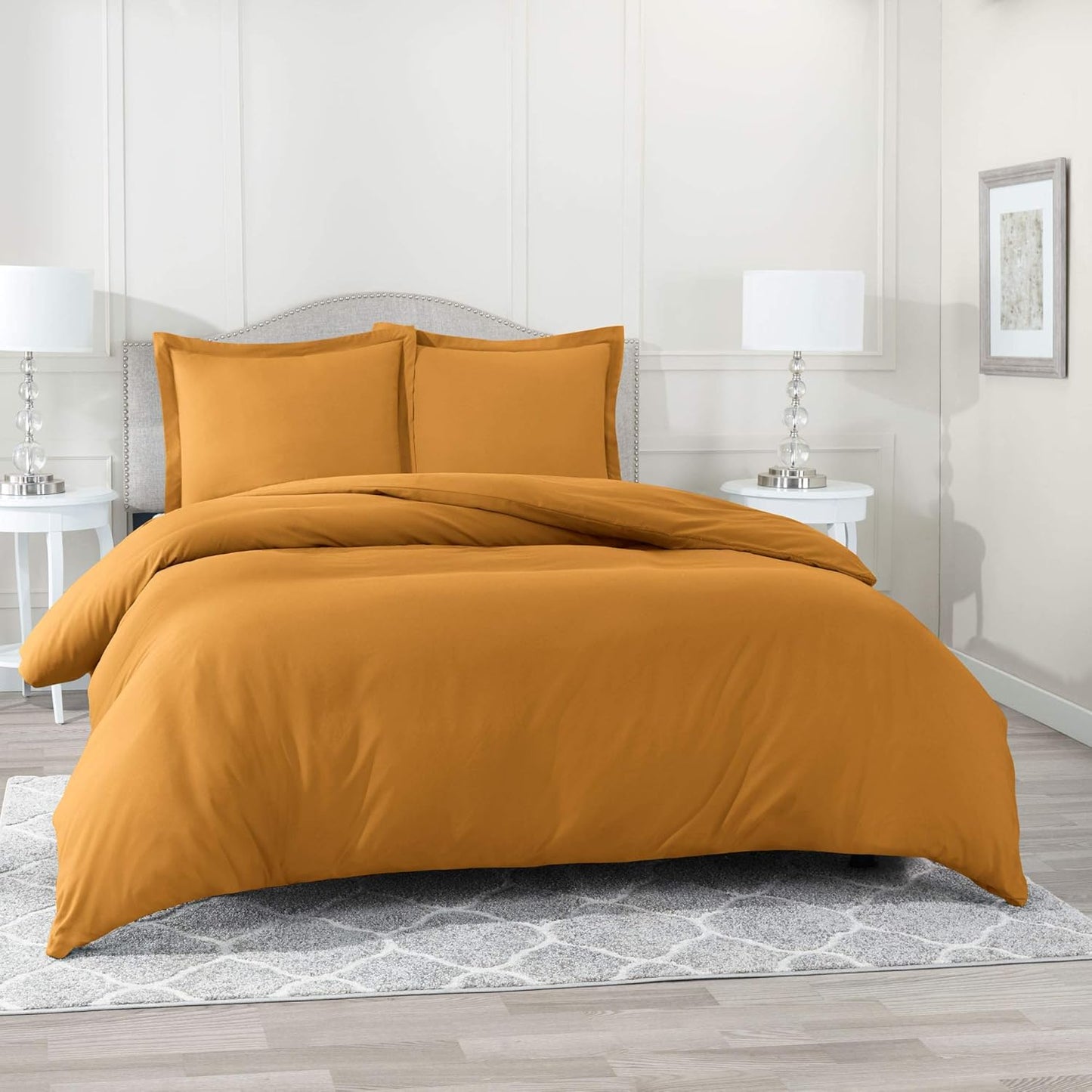100% Cotton Duvet Cover Set – Soft & Breathable 3-Piece Bedding Set with Zipper Closure
