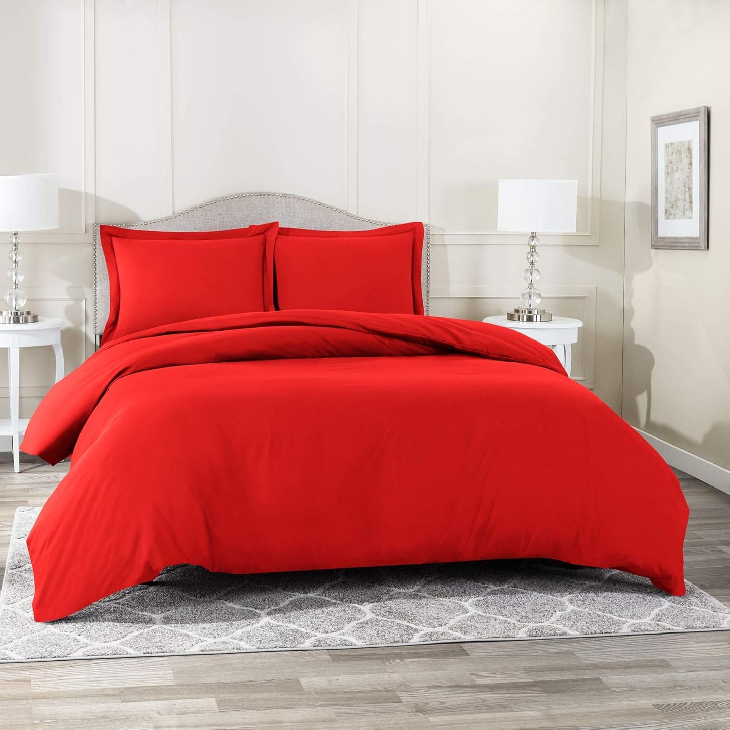 100% Cotton Duvet Cover Set – Soft & Breathable 3-Piece Bedding Set with Zipper Closure