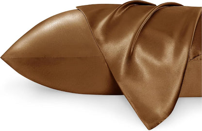 Luxury Silk Satin Pillowcase – Soft, Smooth, Cooling Pillow Cover for Hair and Skin Care.