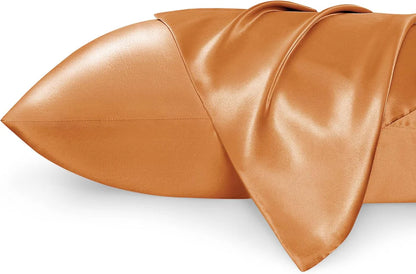 Luxury Silk Satin Pillowcase – Soft, Smooth, Cooling Pillow Cover for Hair and Skin Care.