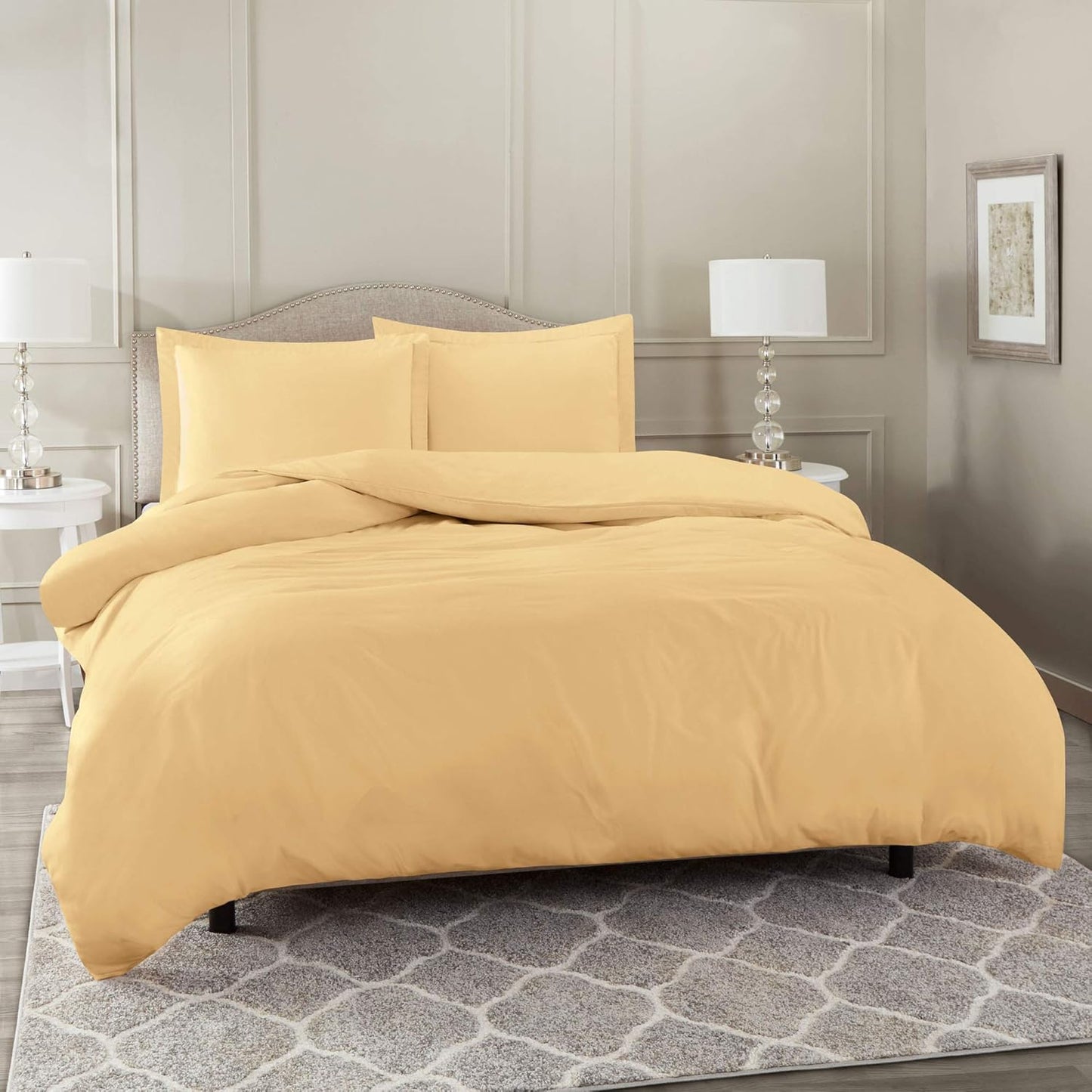 100% Cotton Duvet Cover Set – Soft & Breathable 3-Piece Bedding Set with Zipper Closure