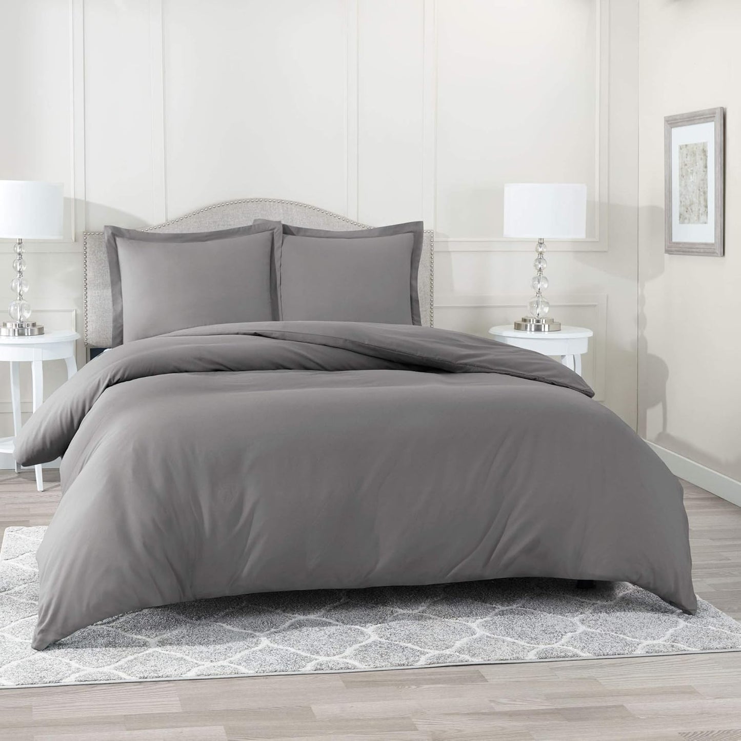 100% Cotton Duvet Cover Set – Soft & Breathable 3-Piece Bedding Set with Zipper Closure