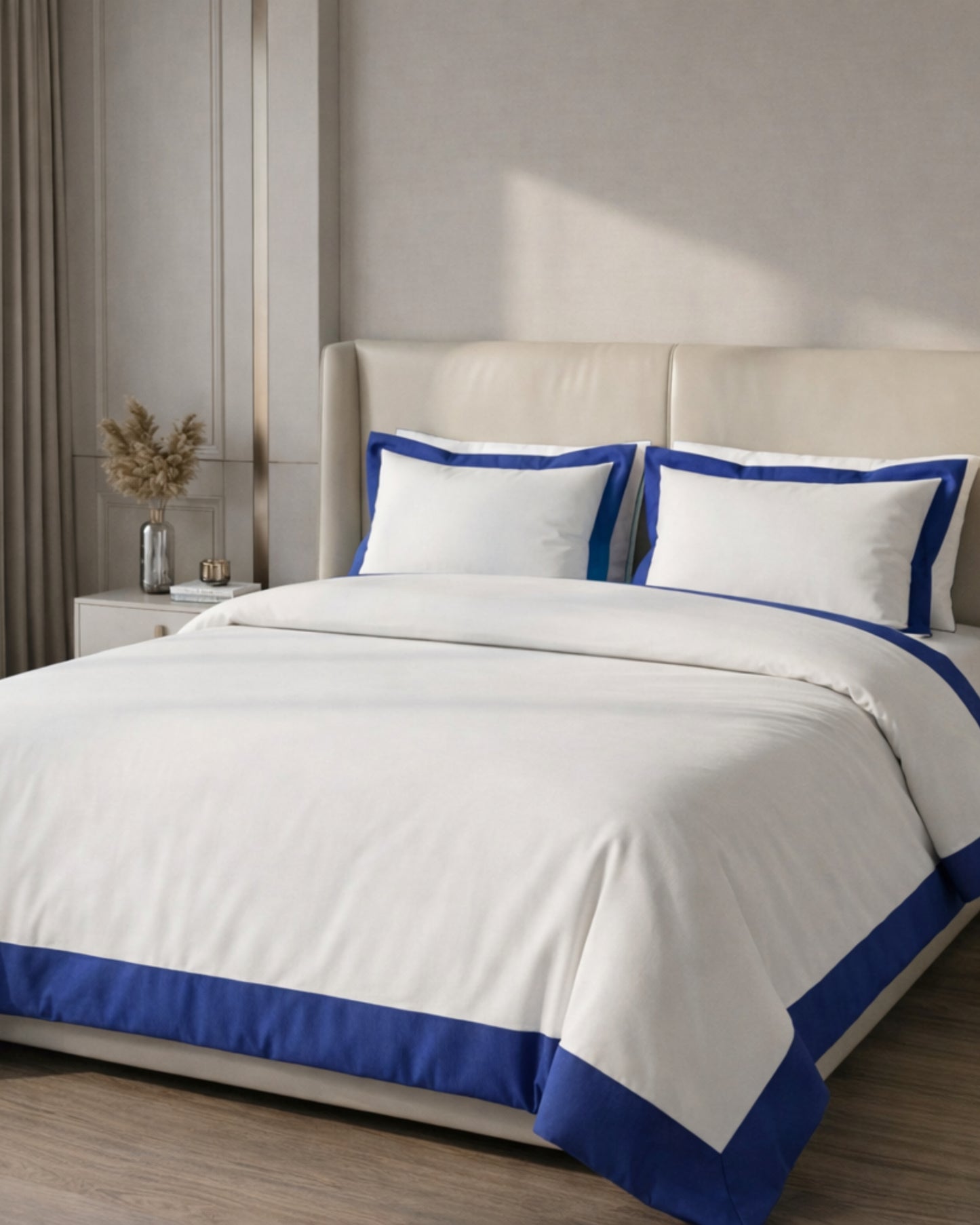 Signature Collection Luxury Border Duvet Cover Set – Hotel Style Premium 3 Piece Designer Bedding Set