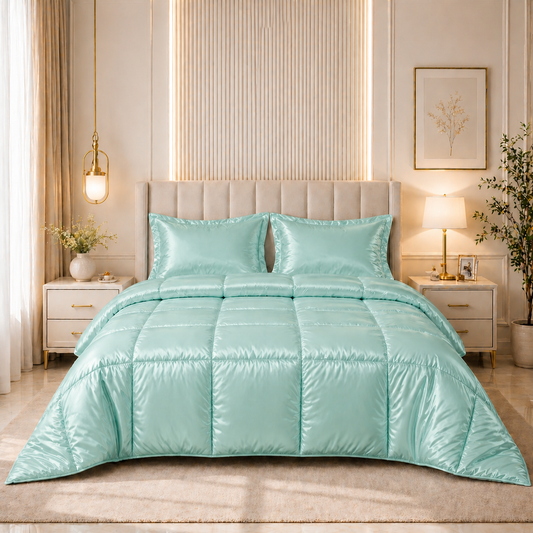 Luxury Silk Satin Comforter – 400 GSM Ultra-Soft, Breathable & Lightweight Quilt