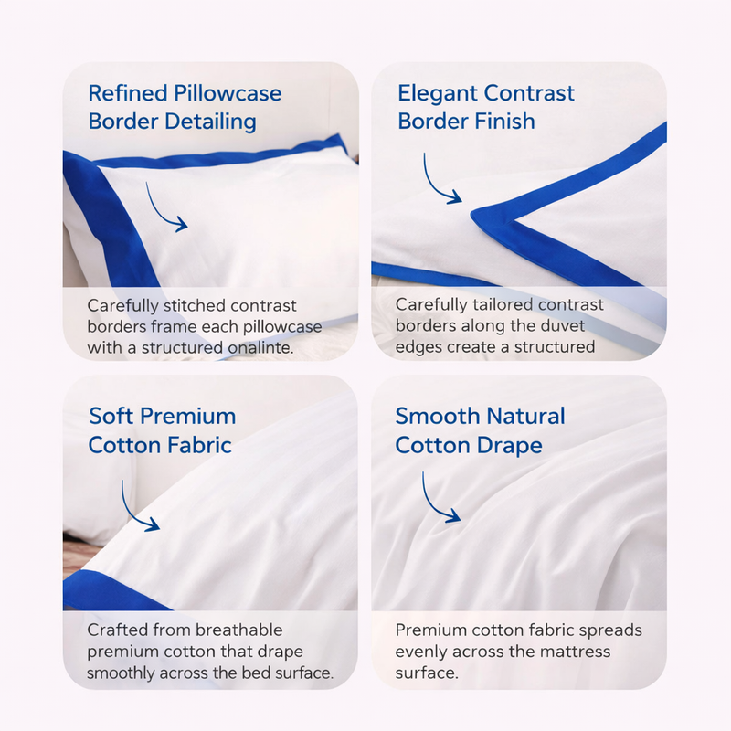 Signature Collection Luxury Border Duvet Cover Set – Hotel Style Premium 3 Piece Designer Bedding Set Specification