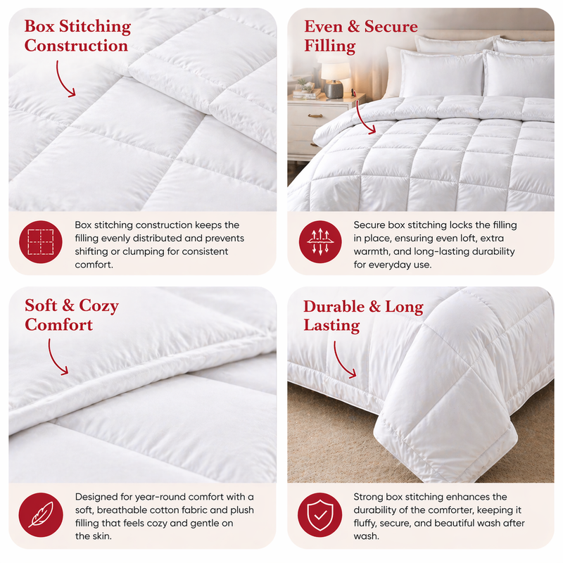 100% Cotton Comforter – 400 GSM All-Season Quilted Comforter Specification