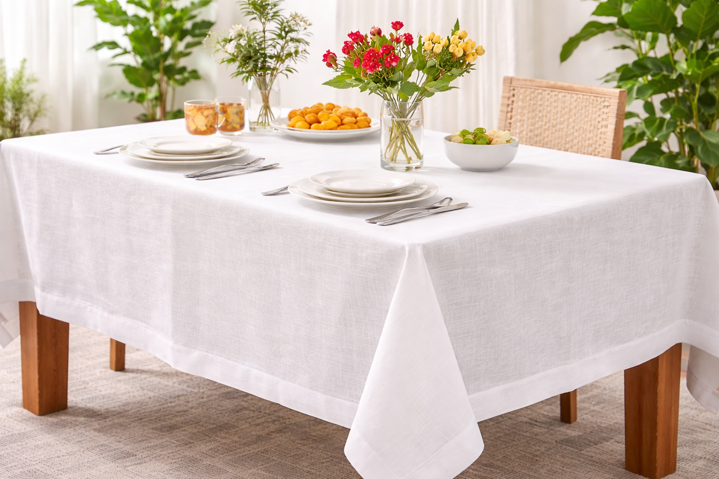 100% Natural Linen Table Essentials – Placemats, Cocktail Napkins & Tea Towels | Reusable, Absorbent & Stylish Kitchen & Dining Décor