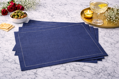 100% Natural Linen Table Essentials – Placemats, Cocktail Napkins & Tea Towels | Reusable, Absorbent & Stylish Kitchen & Dining Décor