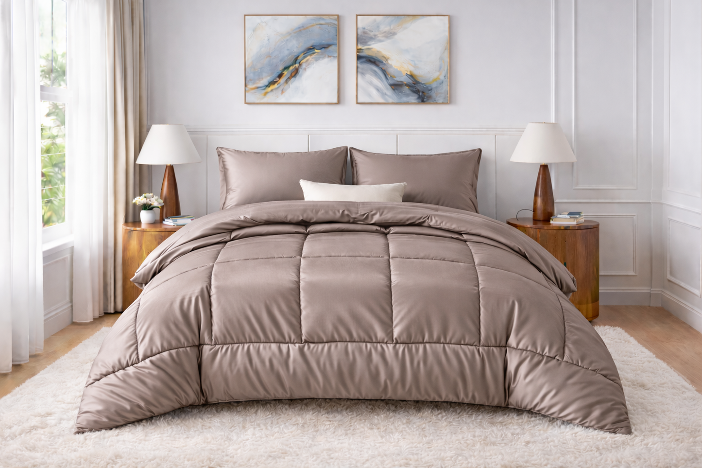 Luxury Silk Satin Comforter – 400 GSM Ultra-Soft, Breathable & Lightweight Quilt