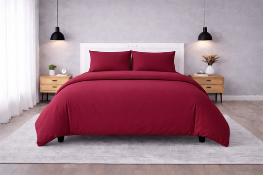 100% Cotton Duvet Cover Set – Soft & Breathable 3-Piece Bedding Set with Zipper Closure