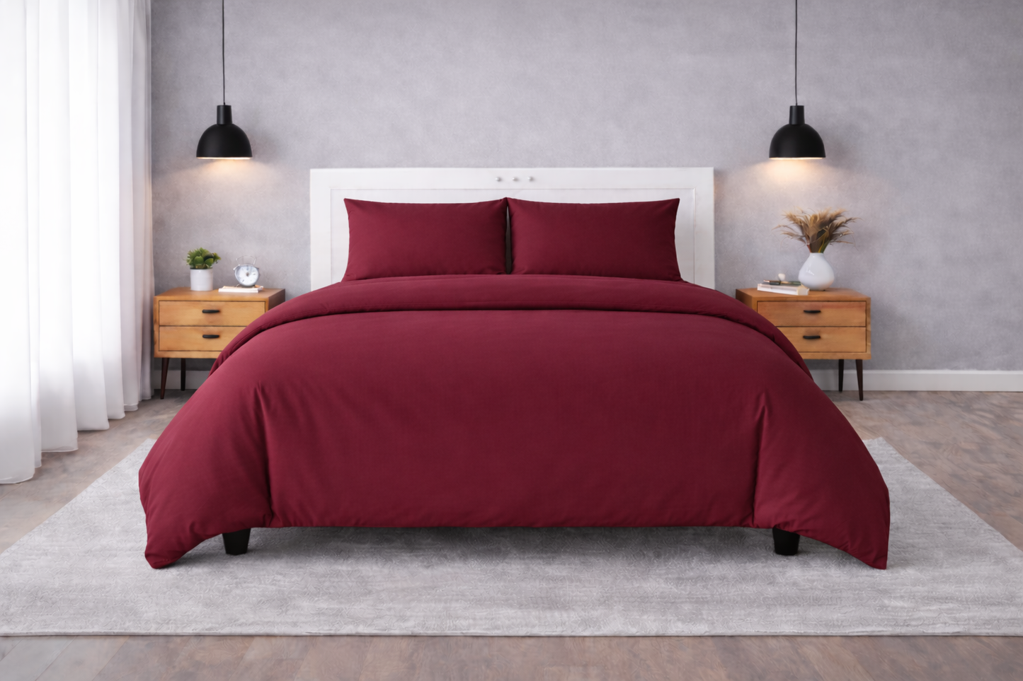 100% Cotton Duvet Cover Set – Soft & Breathable 3-Piece Bedding Set with Zipper Closure