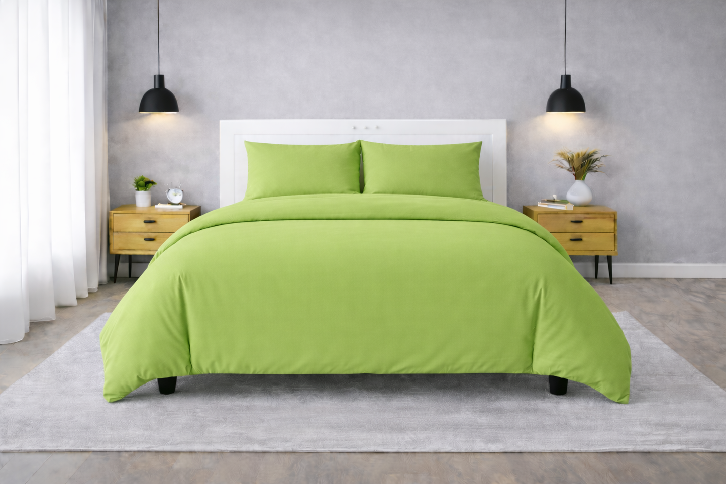 100% Cotton Duvet Cover Set – Soft & Breathable 3-Piece Bedding Set with Zipper Closure