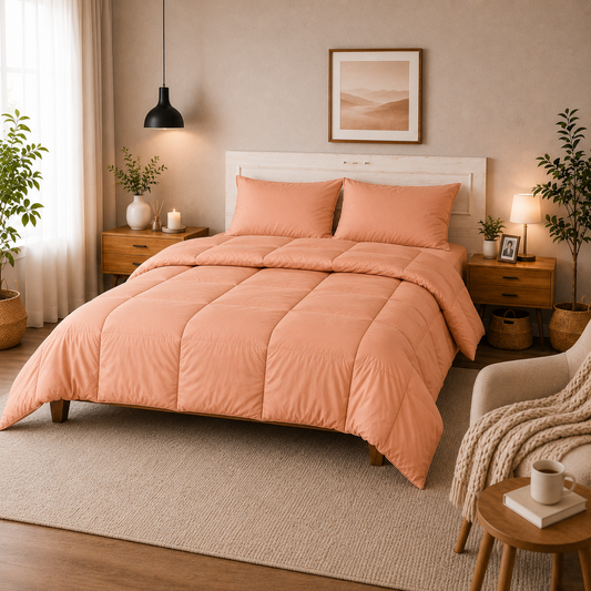 100% Cotton Comforter – 400 GSM All-Season Quilted Comforter