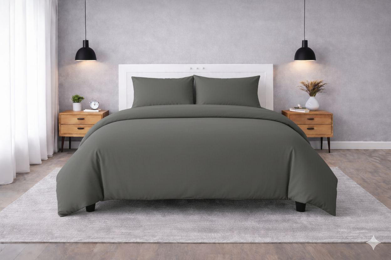 100% Cotton Duvet Cover Set – Soft & Breathable 3-Piece Bedding Set with Zipper Closure