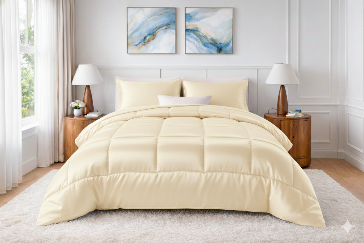 Luxury Silk Satin Comforter – 400 GSM Ultra-Soft, Breathable & Lightweight Quilt