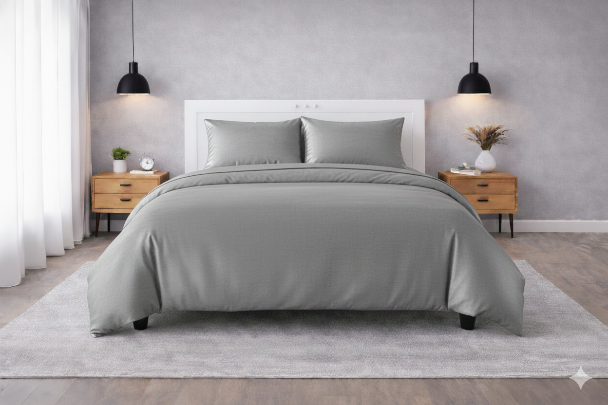 100% Cotton Duvet Cover Set – Soft & Breathable 3-Piece Bedding Set with Zipper Closure