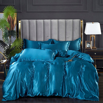 Silk Satin Duvet Cover Set – 3-Piece Luxury Bedding Set with Zipper Closure