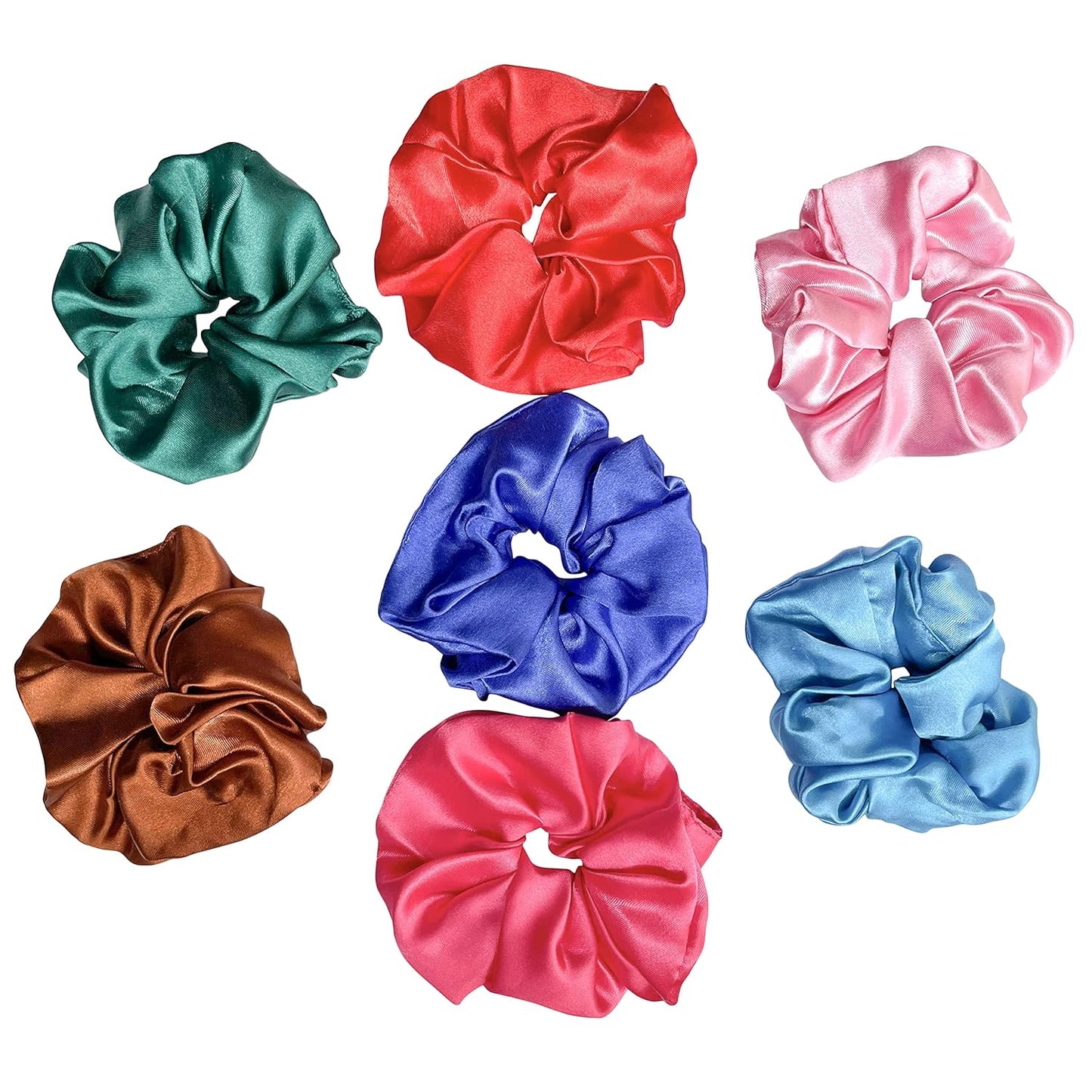 Silk Satin Scrunchies Ponytail Holders For Women/Girls Multicolor, Anti-Hair-Breakage, Hair Ties, Scrunchies Set for Girls, Women, Best gift for Sister, Friend, Mom.