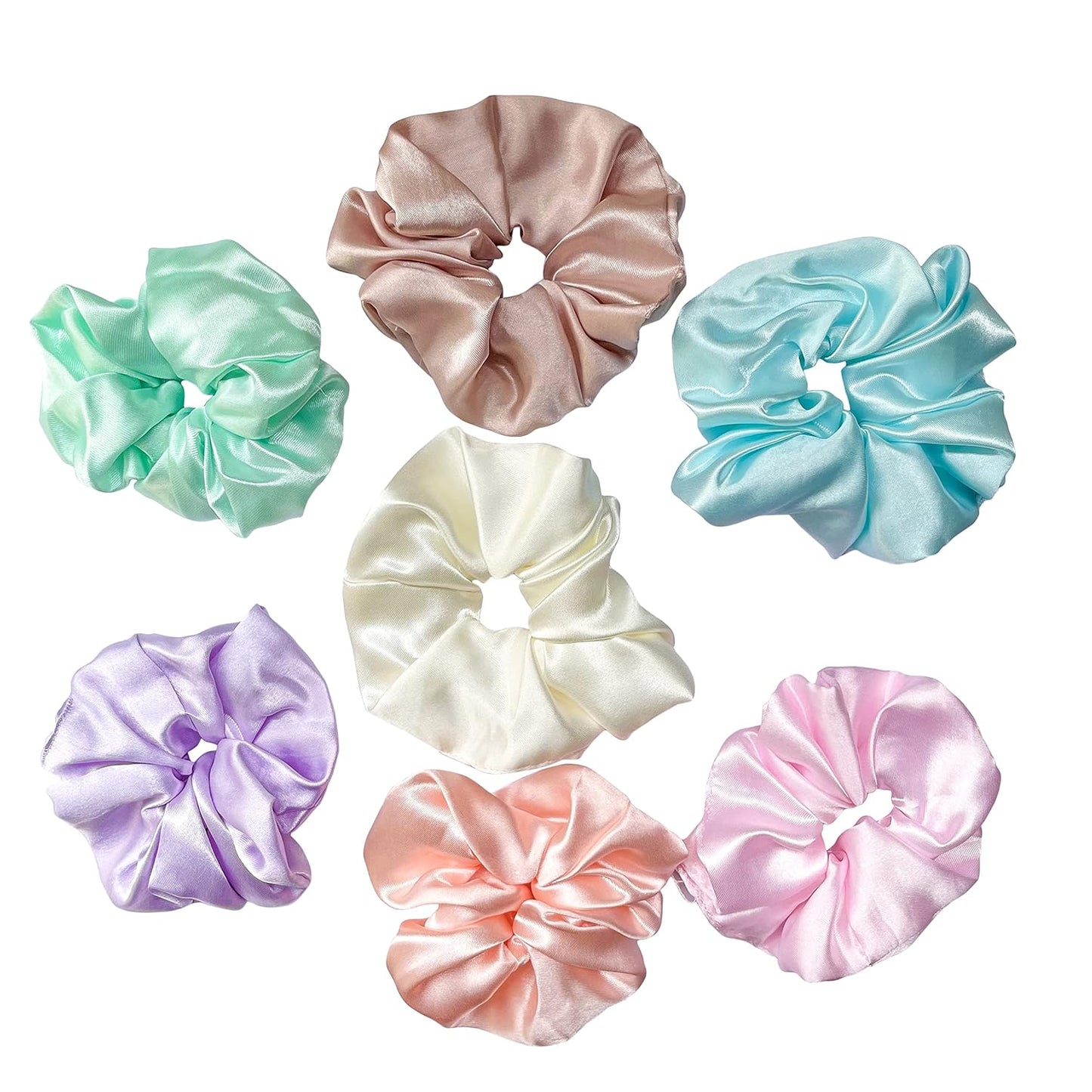 Silk Satin Scrunchies Ponytail Holders For Women/Girls Multicolor, Anti-Hair-Breakage, Hair Ties, Scrunchies Set for Girls, Women, Best gift for Sister, Friend, Mom.