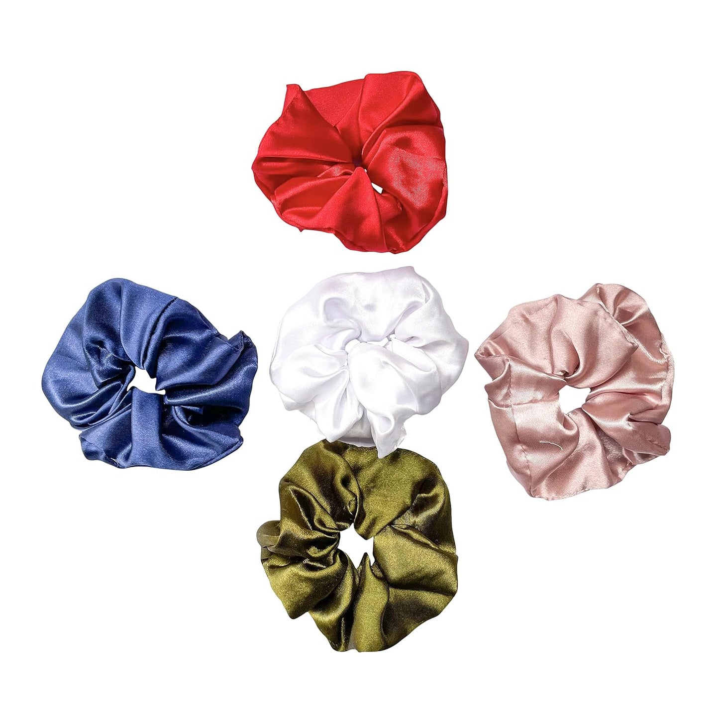 Silk Satin Scrunchies Ponytail Holders For Women/Girls Multicolor, Anti-Hair-Breakage, Hair Ties, Scrunchies Set for Girls, Women, Best gift for Sister, Friend, Mom.