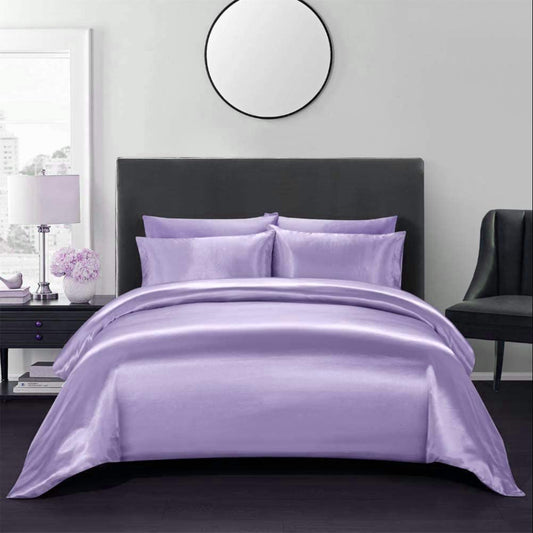 Silk Satin Duvet Cover Set – 3-Piece Luxury Bedding Set with Zipper Closure